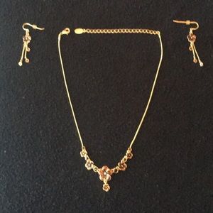 ***SOLD*** Pilgrim Flower Necklace and Matching Earrings